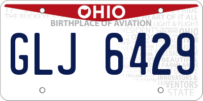 OH license plate GLJ6429