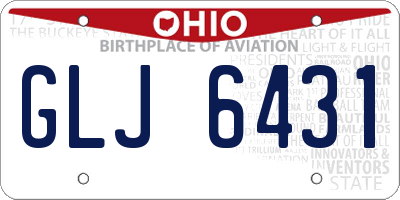 OH license plate GLJ6431