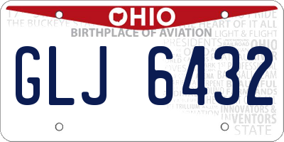 OH license plate GLJ6432