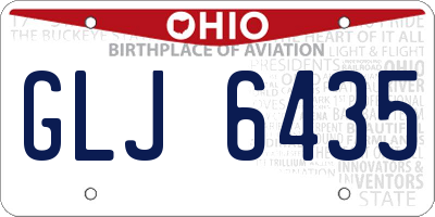 OH license plate GLJ6435