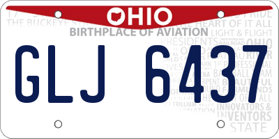 OH license plate GLJ6437