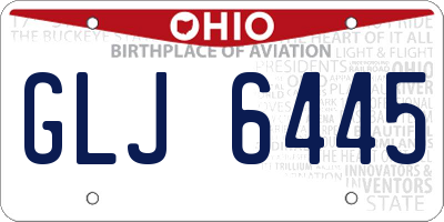 OH license plate GLJ6445