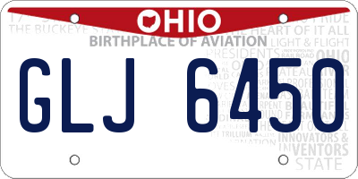OH license plate GLJ6450