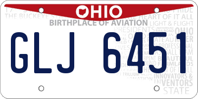 OH license plate GLJ6451