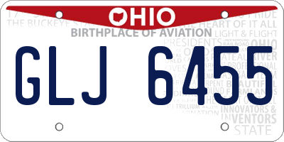 OH license plate GLJ6455