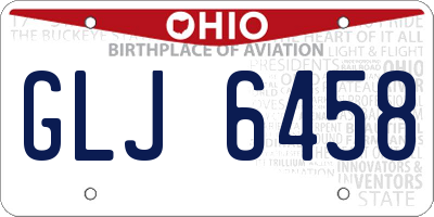 OH license plate GLJ6458