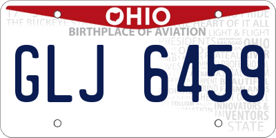 OH license plate GLJ6459