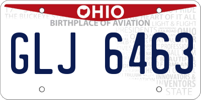 OH license plate GLJ6463