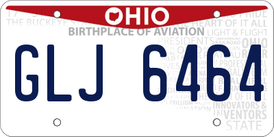 OH license plate GLJ6464
