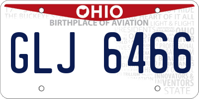 OH license plate GLJ6466