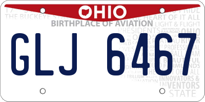 OH license plate GLJ6467