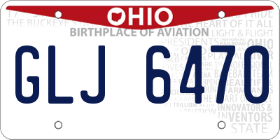 OH license plate GLJ6470