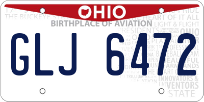 OH license plate GLJ6472
