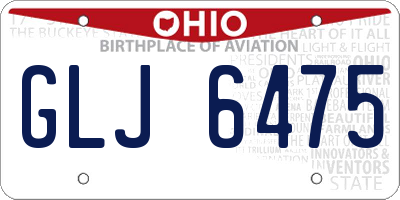 OH license plate GLJ6475