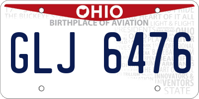 OH license plate GLJ6476
