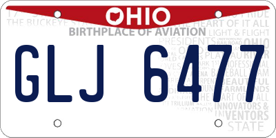 OH license plate GLJ6477