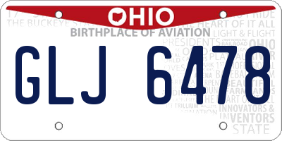 OH license plate GLJ6478