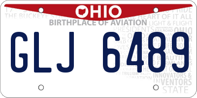 OH license plate GLJ6489