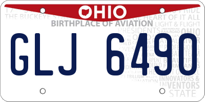 OH license plate GLJ6490