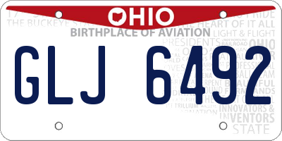 OH license plate GLJ6492