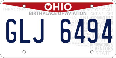 OH license plate GLJ6494