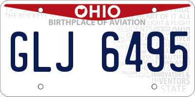 OH license plate GLJ6495
