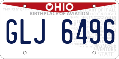 OH license plate GLJ6496