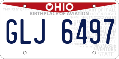 OH license plate GLJ6497