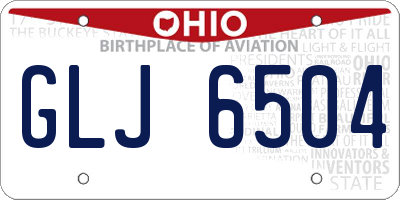OH license plate GLJ6504