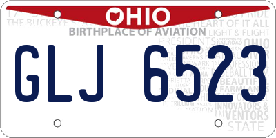 OH license plate GLJ6523