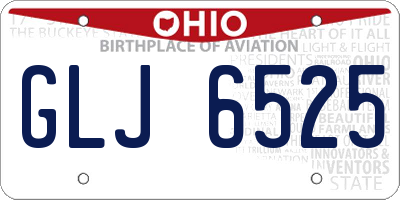 OH license plate GLJ6525