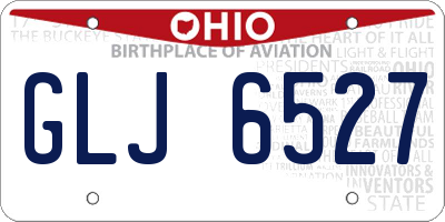 OH license plate GLJ6527