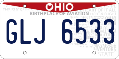 OH license plate GLJ6533