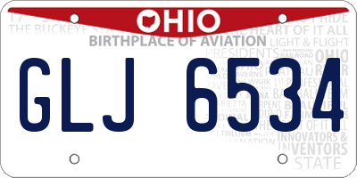 OH license plate GLJ6534