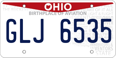 OH license plate GLJ6535