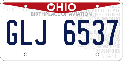 OH license plate GLJ6537