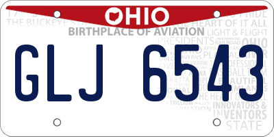 OH license plate GLJ6543