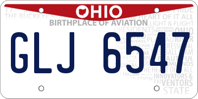 OH license plate GLJ6547