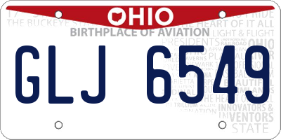 OH license plate GLJ6549