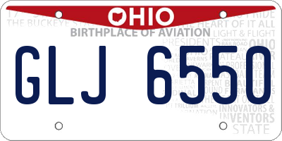 OH license plate GLJ6550