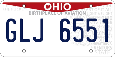 OH license plate GLJ6551
