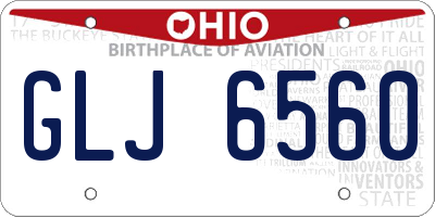 OH license plate GLJ6560