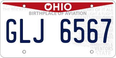 OH license plate GLJ6567