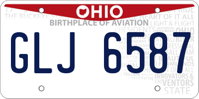OH license plate GLJ6587