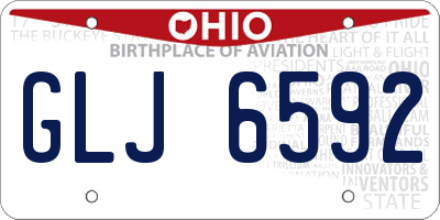 OH license plate GLJ6592