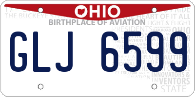 OH license plate GLJ6599