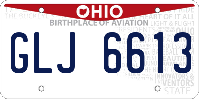 OH license plate GLJ6613