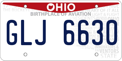 OH license plate GLJ6630