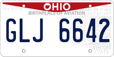 OH license plate GLJ6642