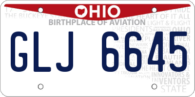 OH license plate GLJ6645